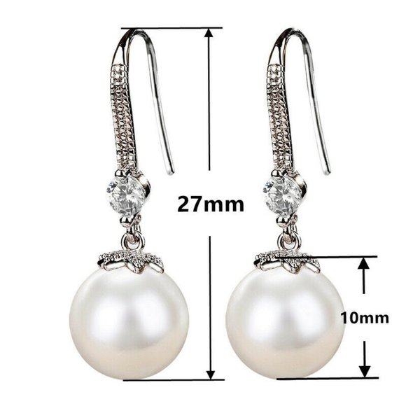 925 Silver Pearl Earrings - Picture 4 of 4